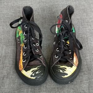 Fire breathing dragon Converse high tops